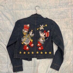 NWT Disney Majorette Denim Jacket with Red and Yellow Accents